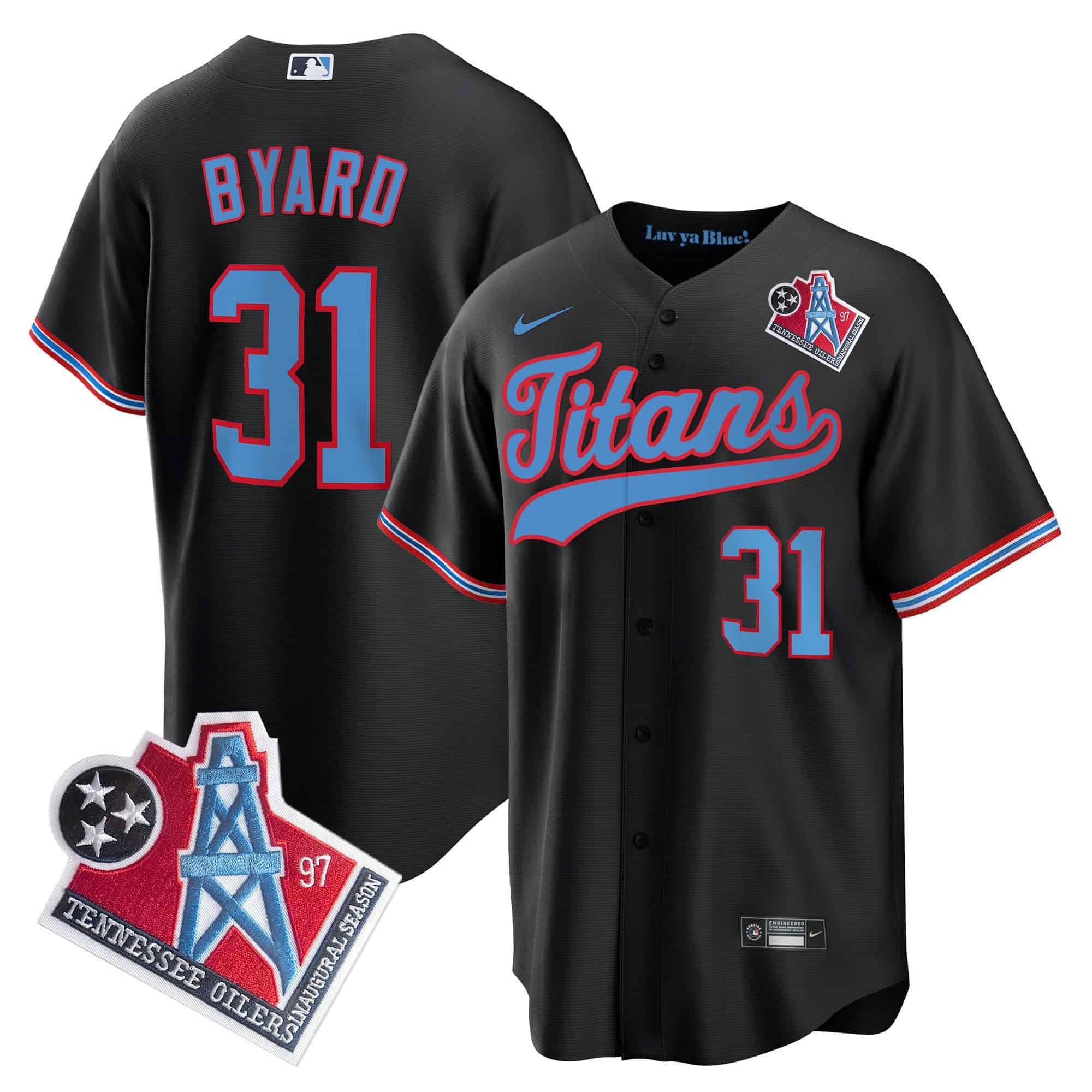 Men Tennessee Titans #31 Byard Black Nike 1997 Throwback Limited Cool Base NFL Jersey
